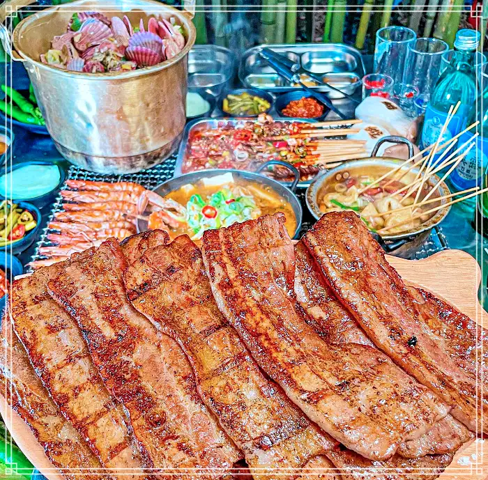 경남 양산 맛집 대나무 숲속 글램핑 캠핑 바베큐