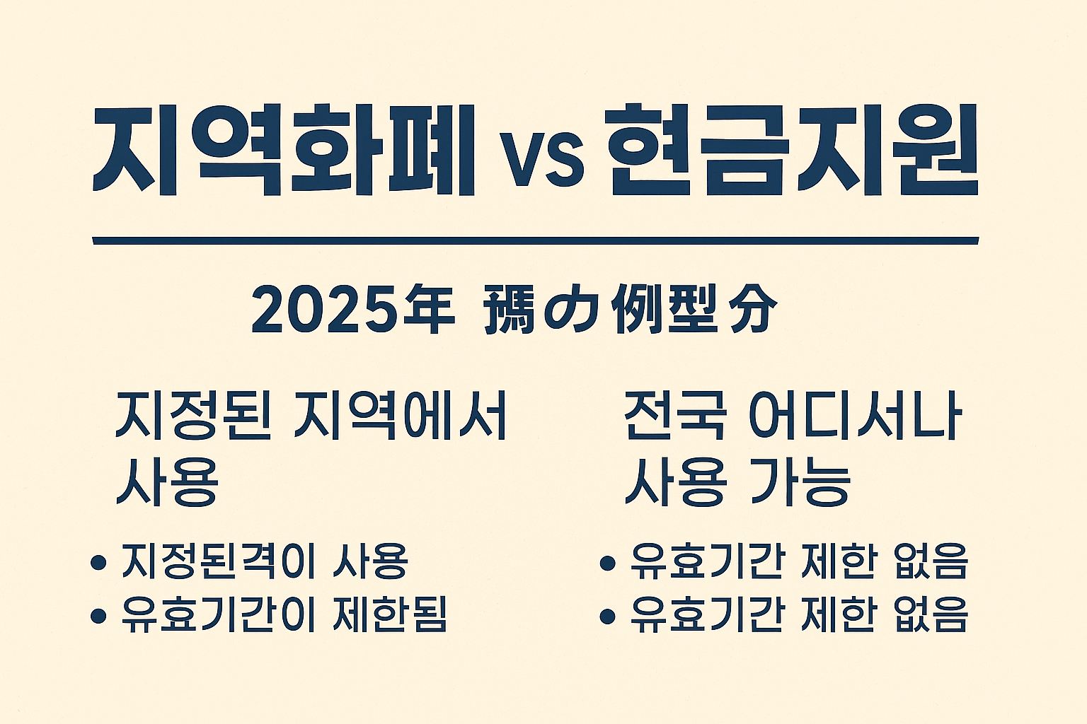 지역화폐와 현금지원 차이