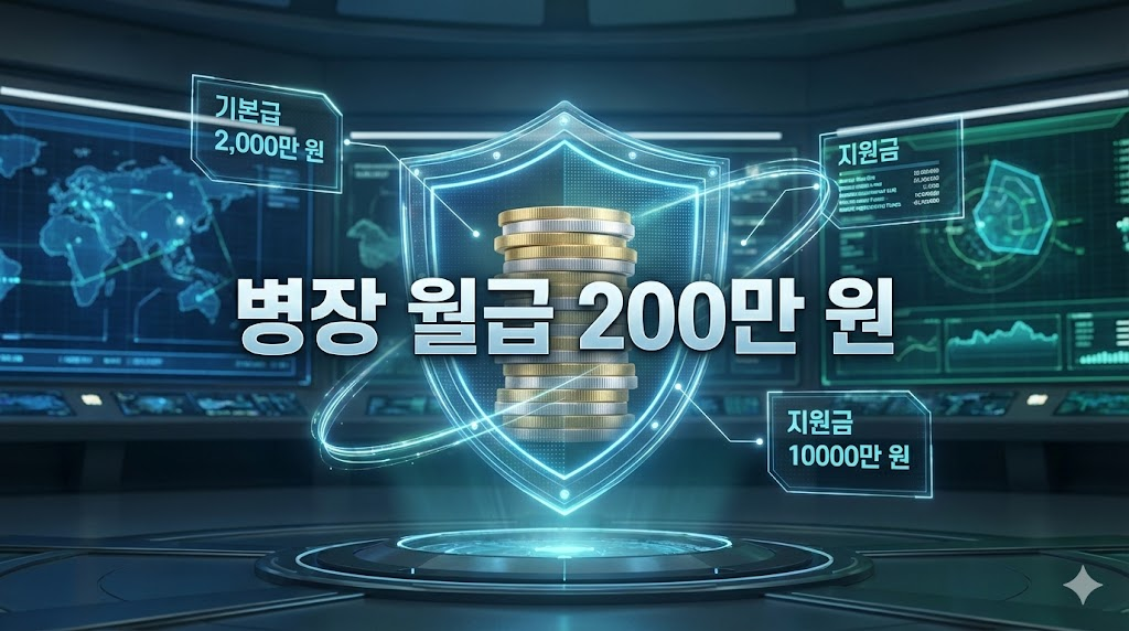 병장 월급 이백만 원 달성을 상징하는 디지털 자산 시각화 자료