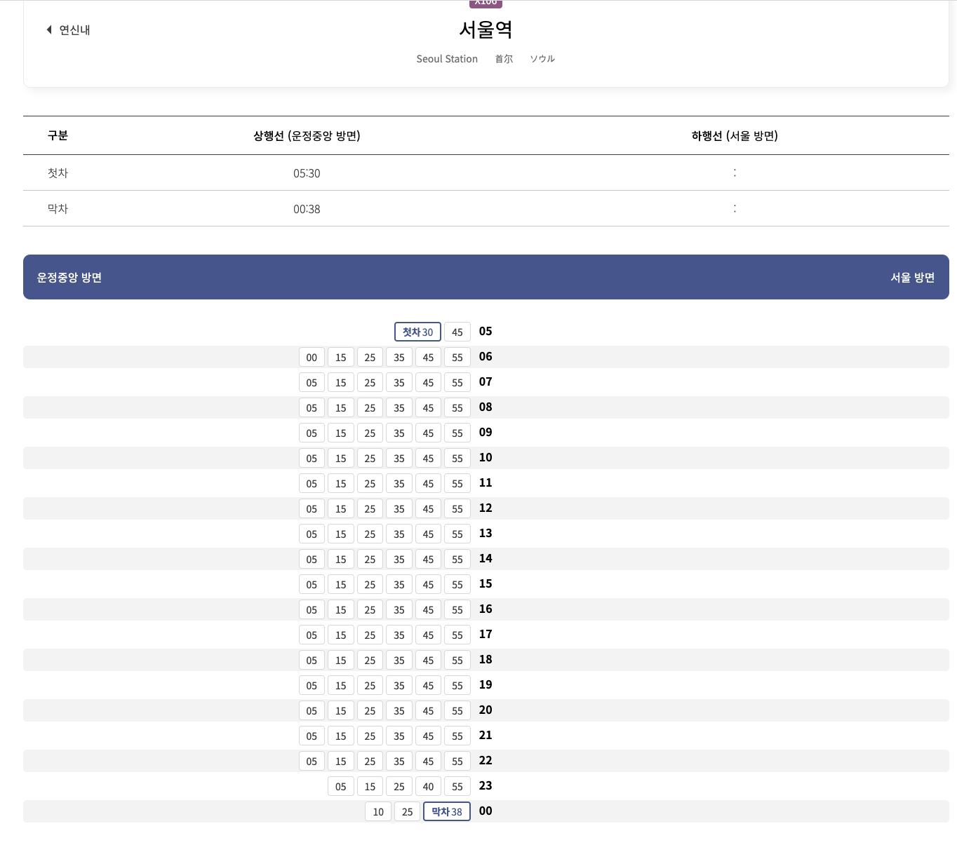 GTX A 노선 막차 시간 첫차 상세안내