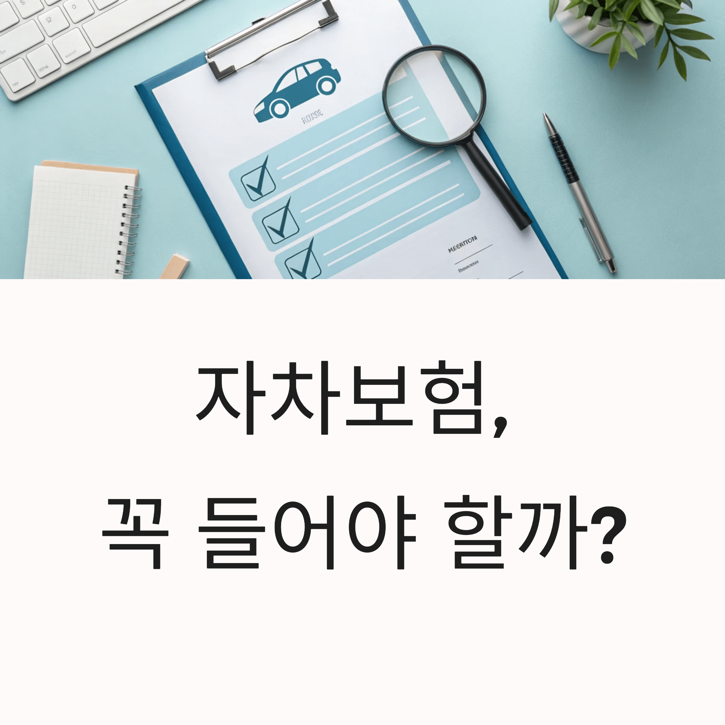 자차보험, 꼭 들어야 할까?