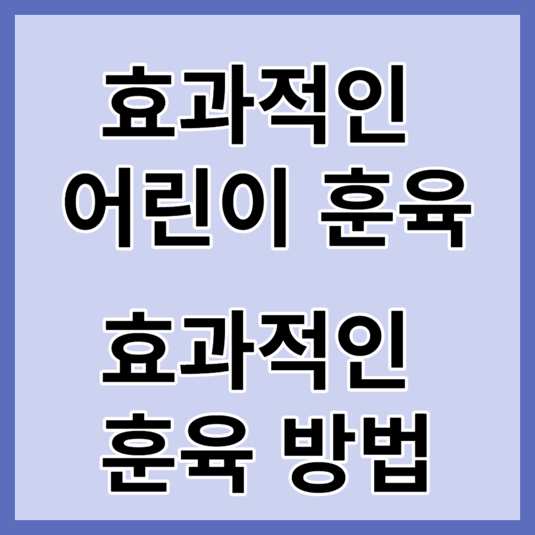 효과적인 훈육