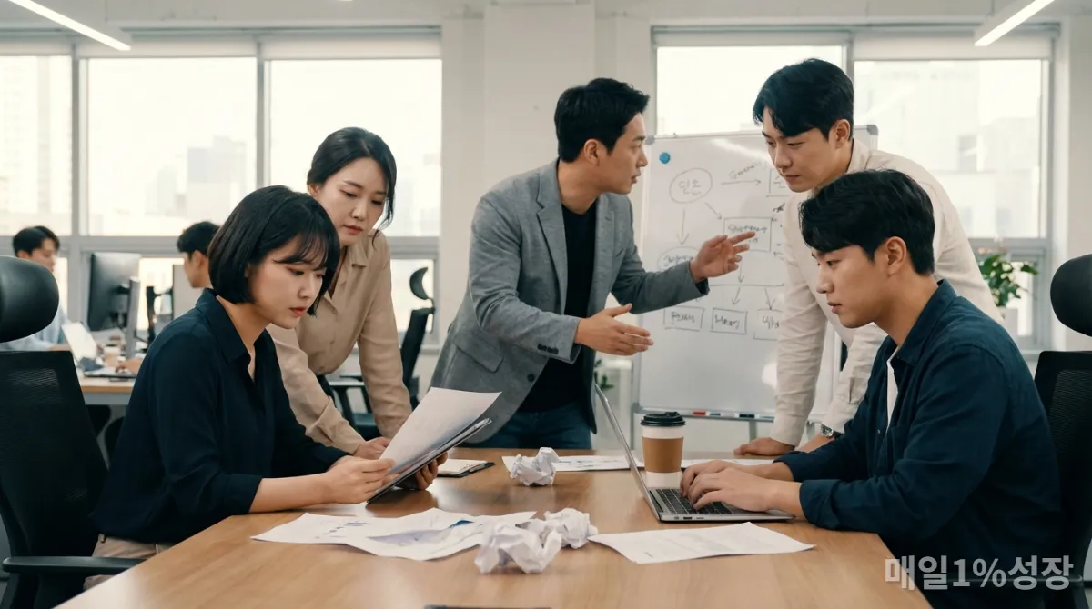 스트레스 속에서도 집중력을 잃지 않는 한국 직장인들의 모습