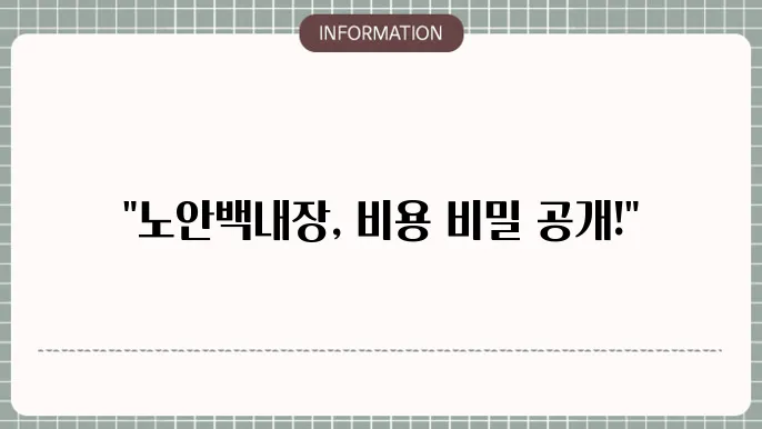 노안백내장수술비용: 