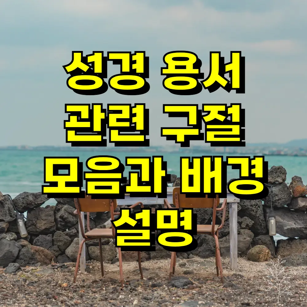 성경 용서 관련 구절 모음과 배경 설명
