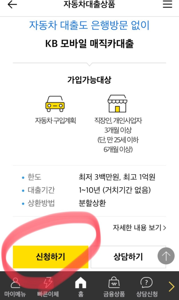 국민은행 kb 매직카 대출