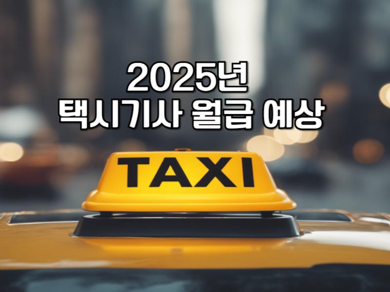 2025년 택시기사 월급 예상