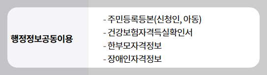 경기도 조부모 돌봄수당 신청서류 리스트