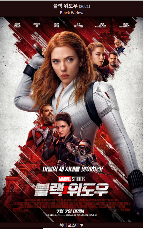 마블영화_블랙 위도우 (Black Widow, 2021) 포스터 사진