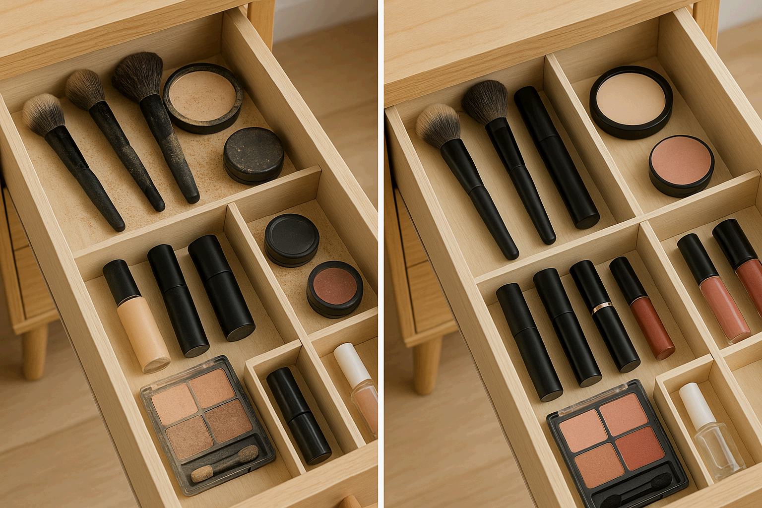 화장대 서랍 속 화장품·도구 위생 정리와 유효기간 관리법