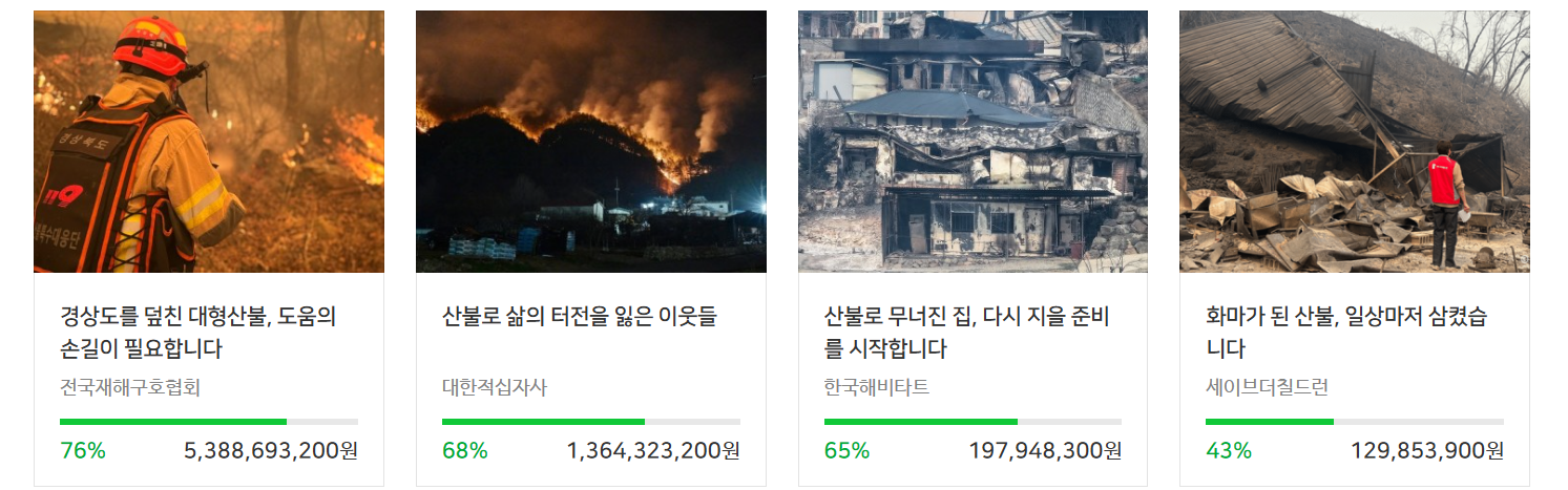 네이버 기부 화면