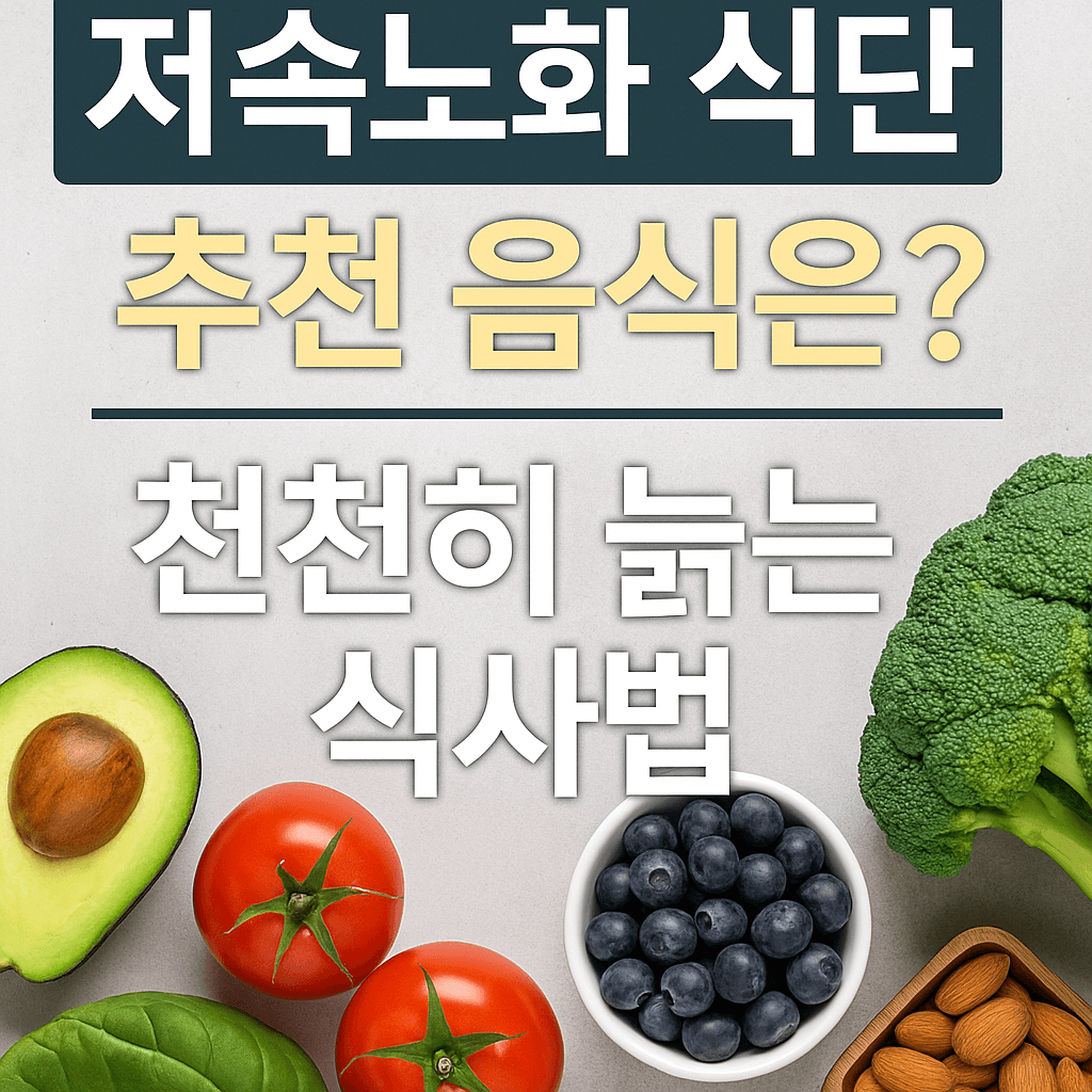 저속노화 식단으로 천천히 늙는 법 – 추천 음식과 실천 전략 총정리