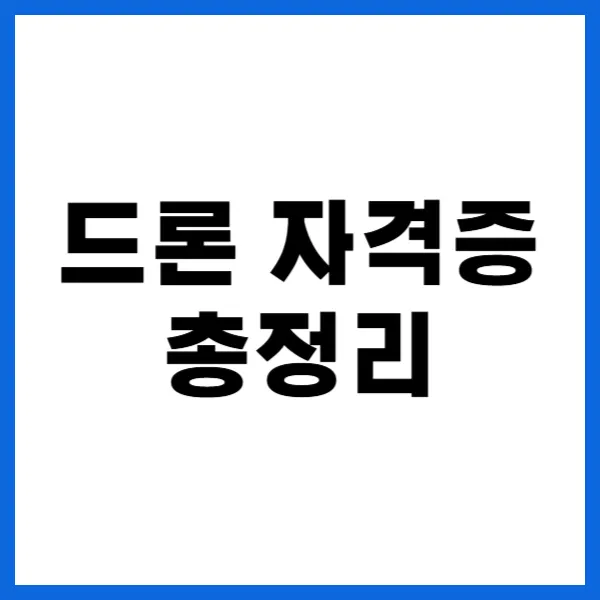 드론 자격증 총정리