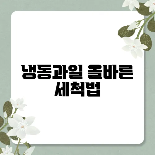 냉동과일 올바른 세척법