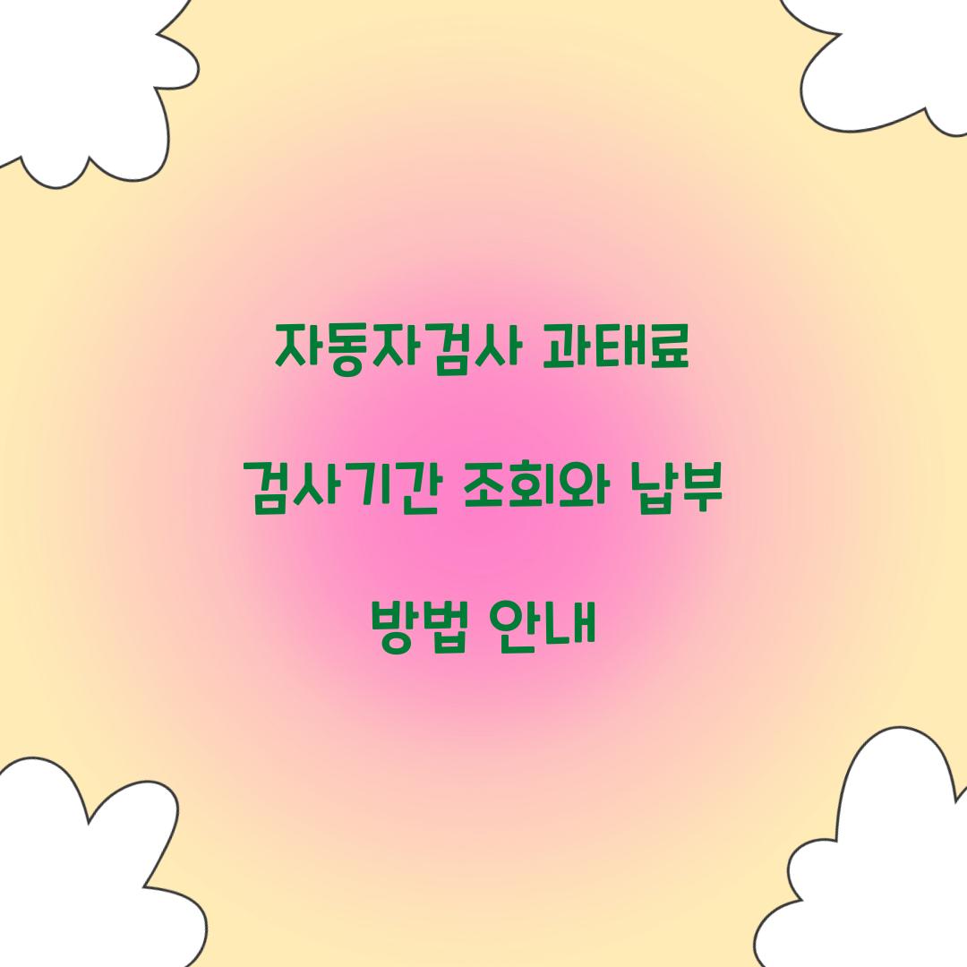 자동자검사 과태료 검사기간 조회