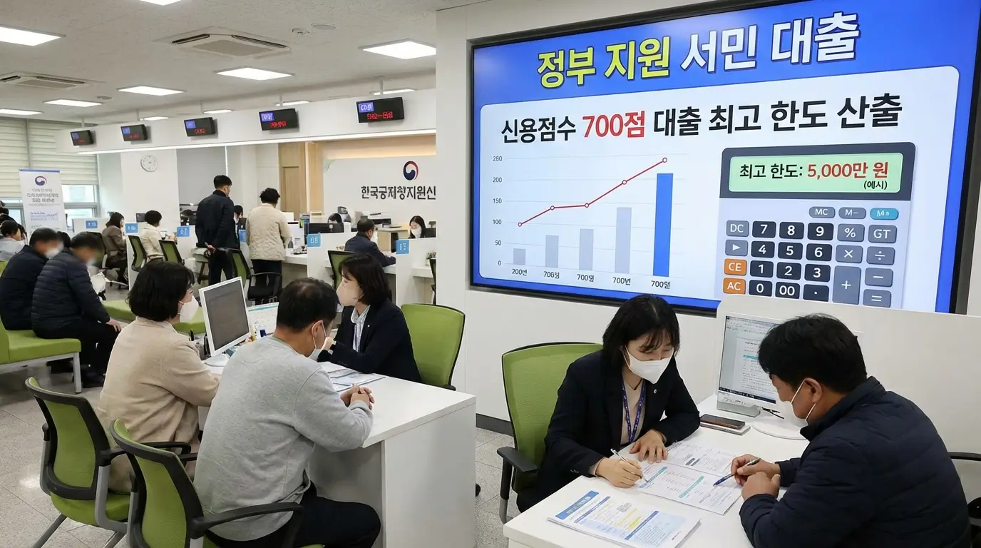 정부 지원 서민 대출 및 신용 점수 700 점 대출 최고 한도 산출