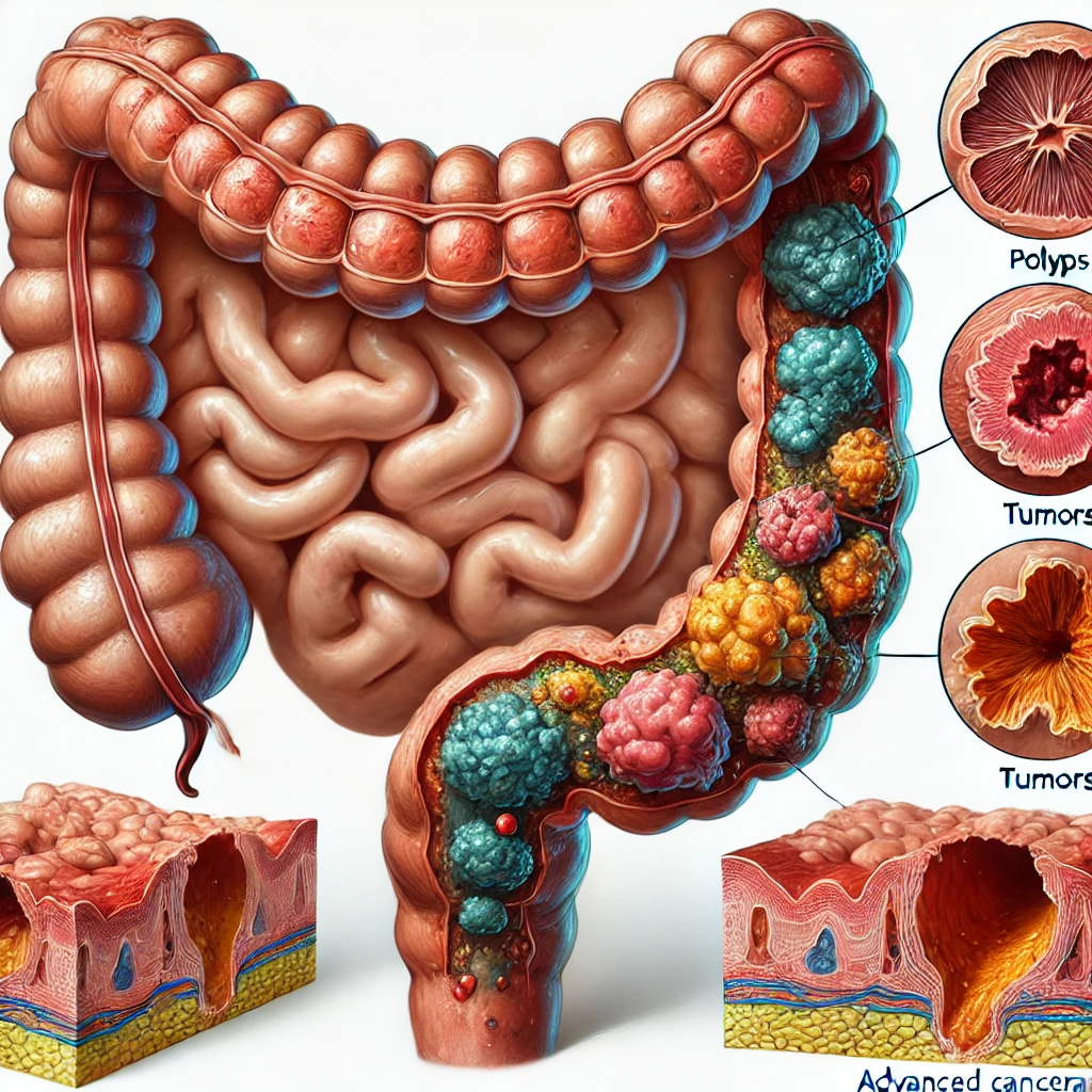 암이 발견된 대장의 모습