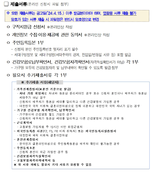 우먼업 구직지원금 신청하기