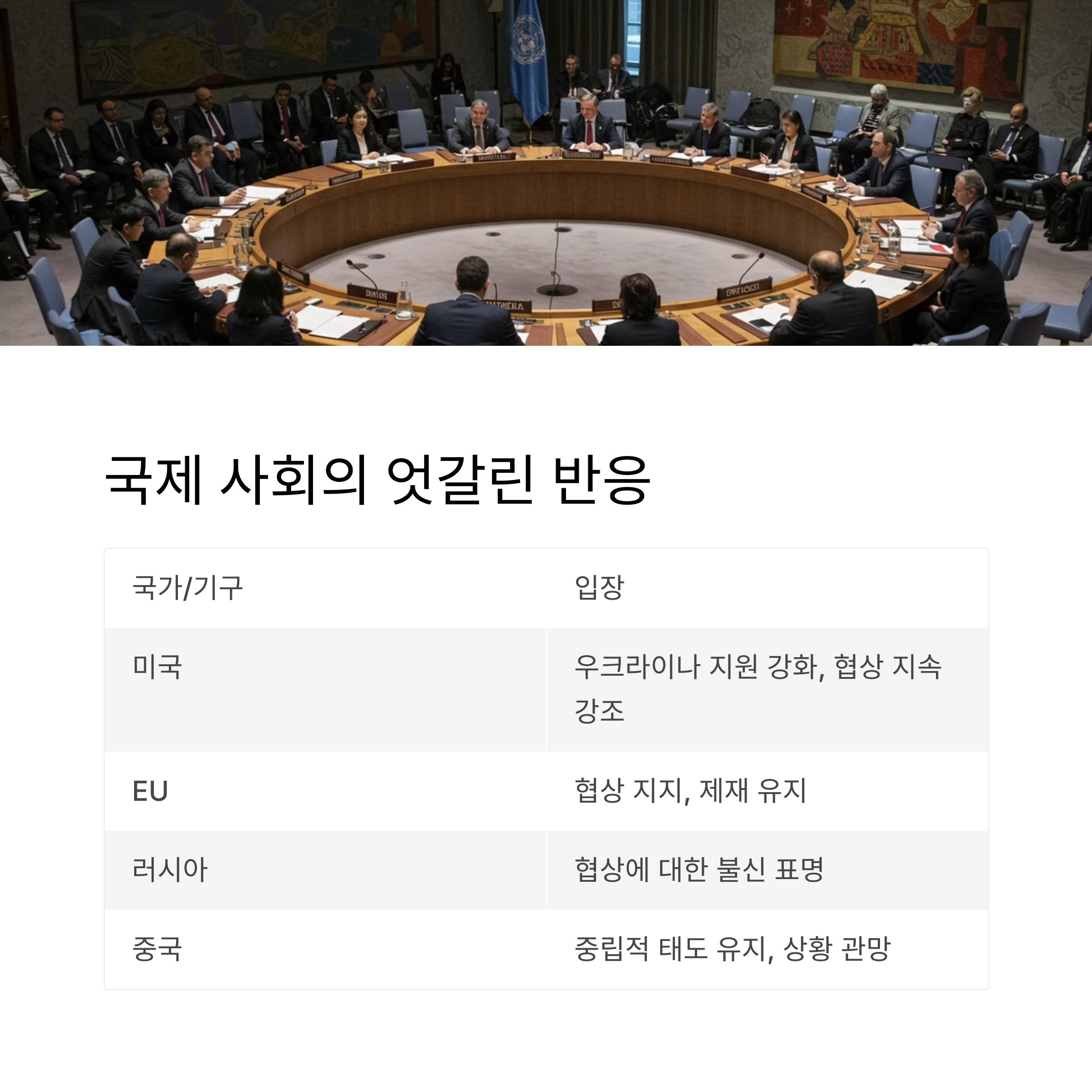 국제 사회의 반응