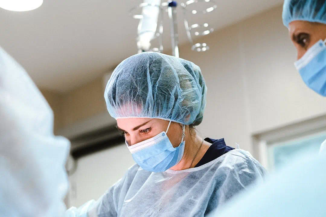 뇌경색 수술 중의 모습