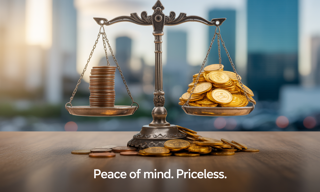 무보험차 상해 특약 가입에 따른 보험료 변동과 효용성을 비교하는 금융 관련 이미지