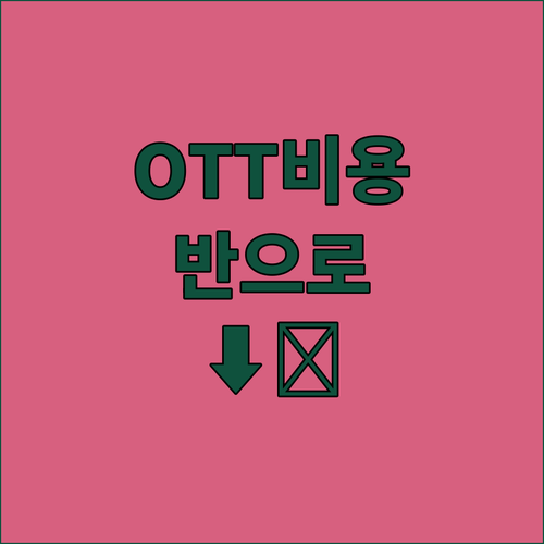 OTT 구독료 부담? 피클플러스로 해..