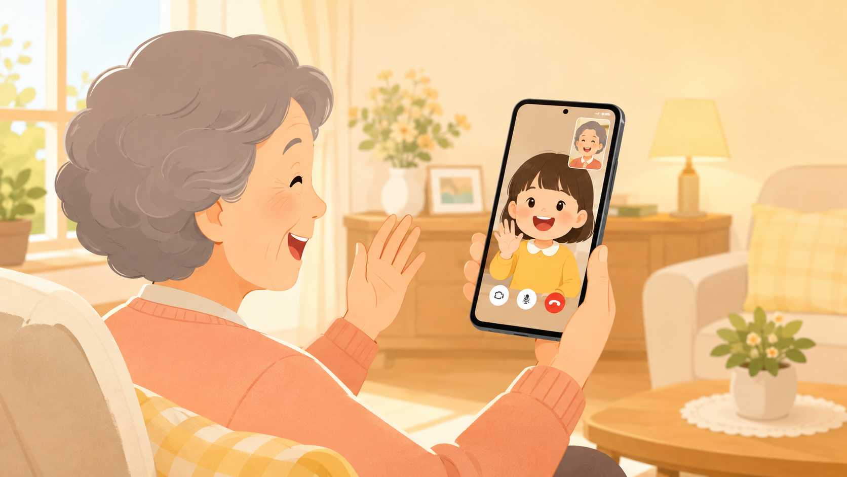 영상통화 하는 방법, 손주와 얼굴 보며 통화하기