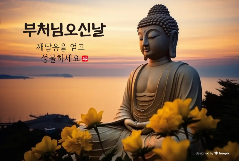 부처님-바다-꽃-부처님오신날-문구