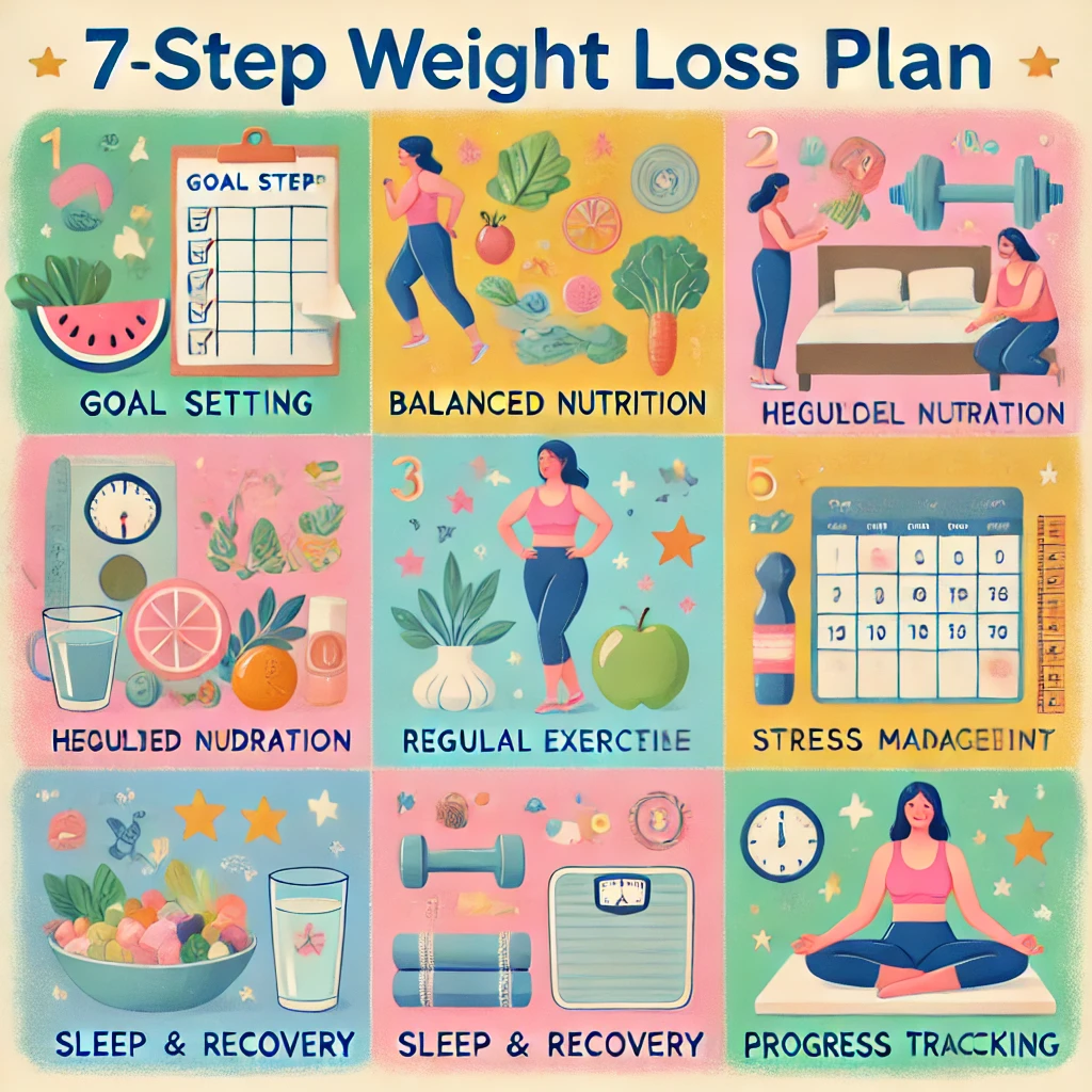 다이어트 계획표와 다이어트 관련 일러스트