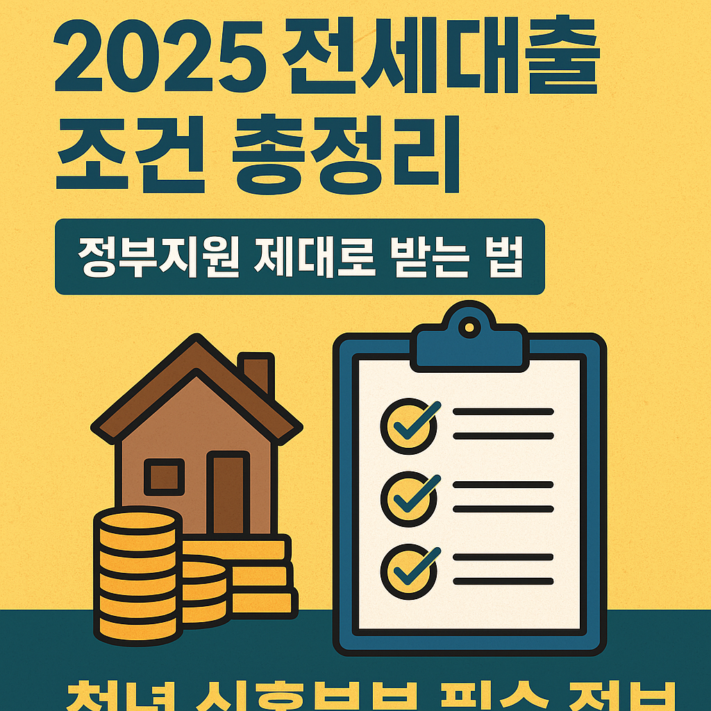 2025 전세대출 조건 총정리
정부지원 제대로 받는 법
청년·신혼부부 필수 정보