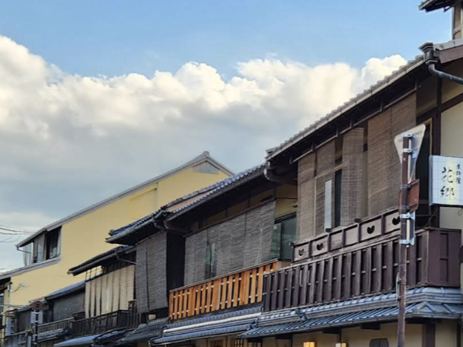 목조로 만들어진 하나미코지 거리의 건물들