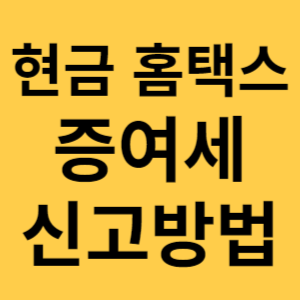 현금 홈택스 증여세 신고방법