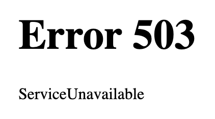 503 Service Unavailable
