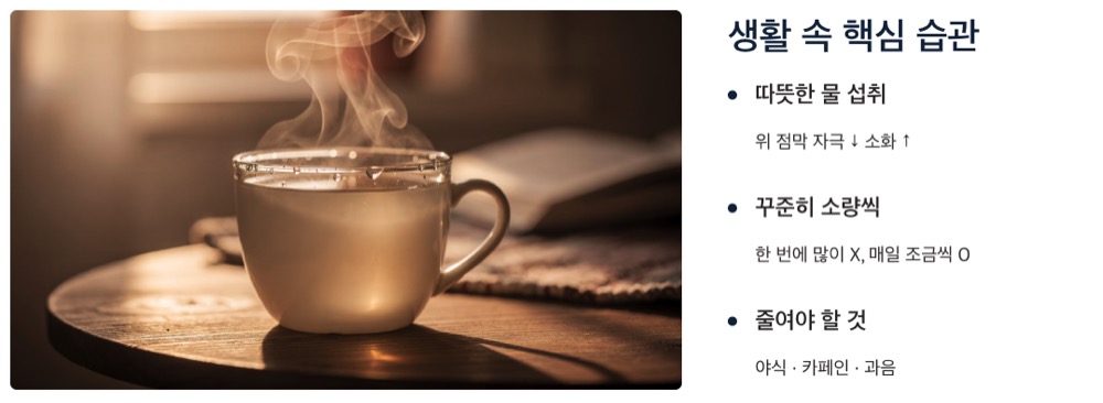 위에 자극 줄려야 할것