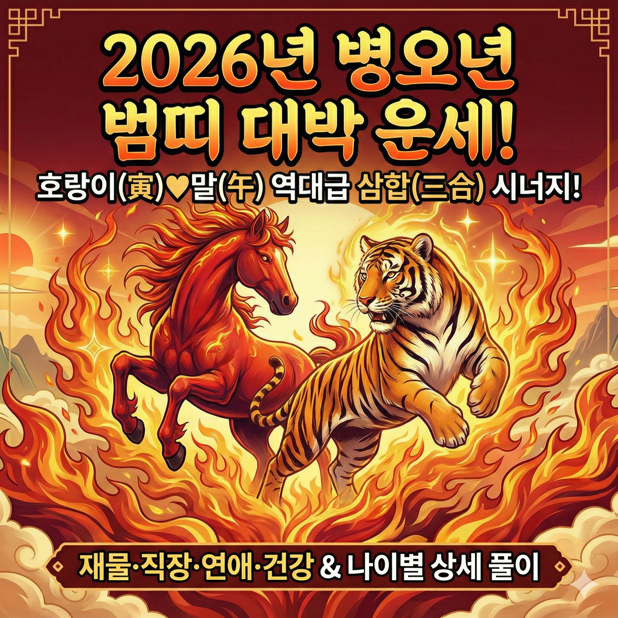 2026년 범띠 운세: 병오년 대박 기운과 나이별 총정리