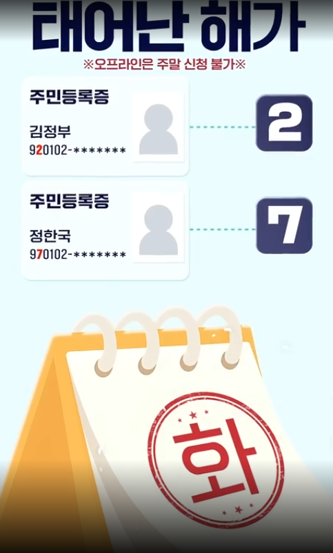 출생년도 요일제 신청 기준