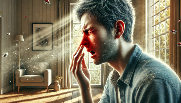 알레르기 비염 환자를 그린 그림