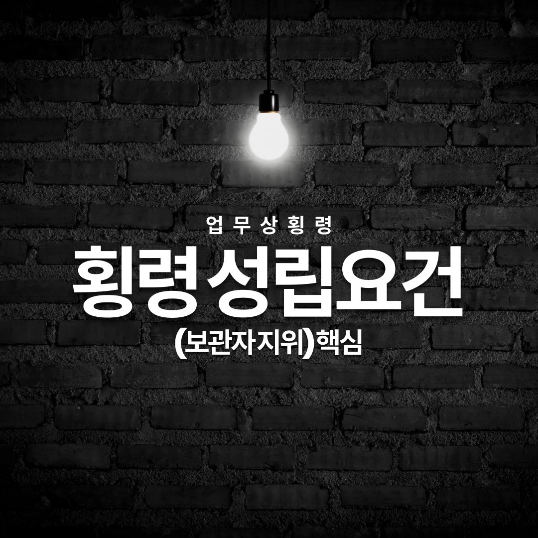 업무상횡령 성립요건(보관자 지위) 핵심
