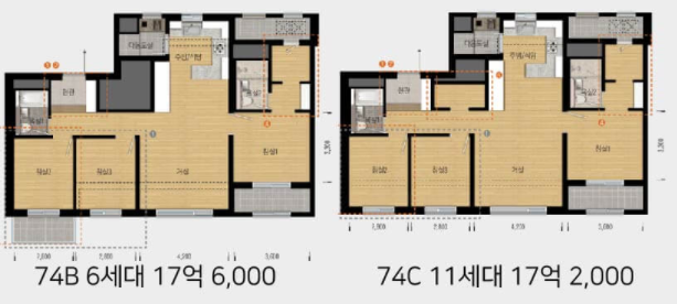 반포-래미안-원베일리-74B-74C-평면도