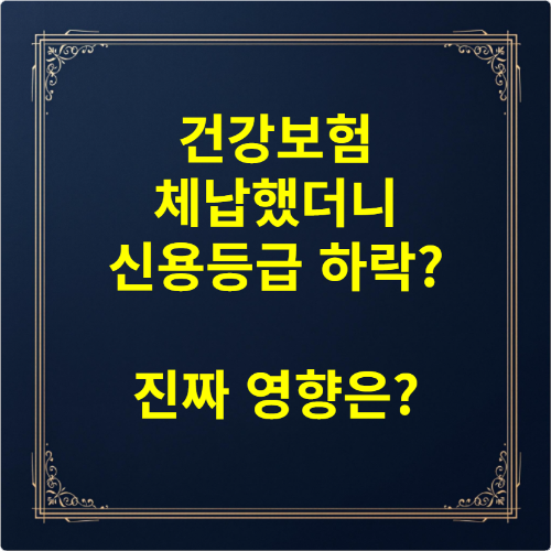 건강보험 체납했더니 신용등급 하락 진짜 영향은