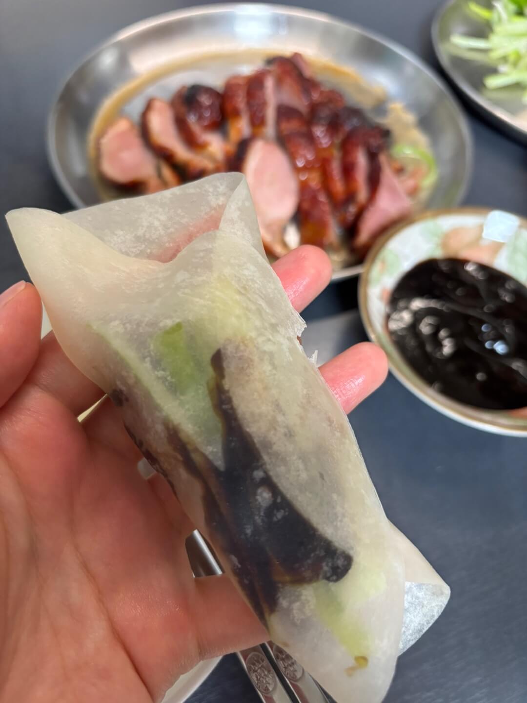 북경오리 쌈 싼 사진