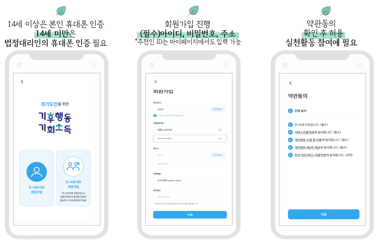 경기도 기후행동 기회소득 회원가입 및 도민 인증