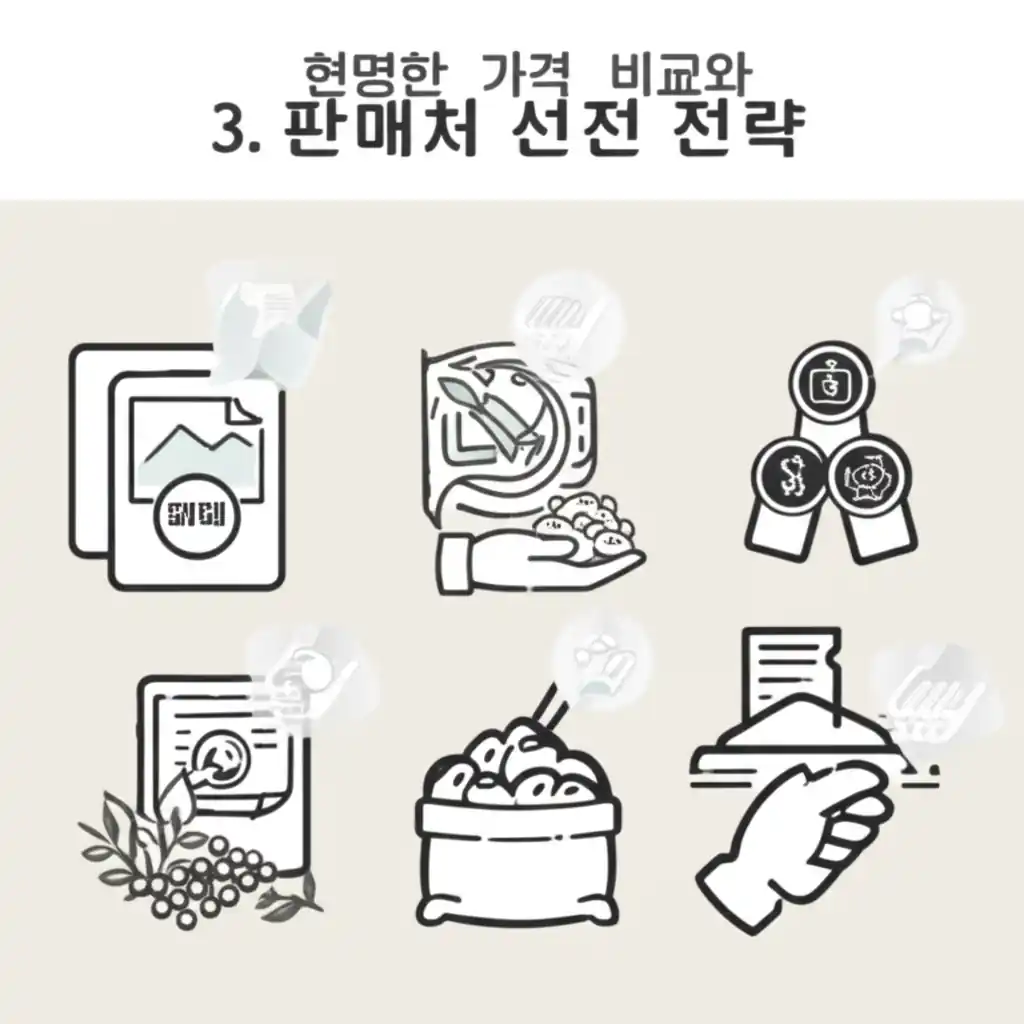 컴퓨터 화면에 나타난 들깨 한말 가격 비교표. 현명한 판매처 선정 전략을 위한 정보.