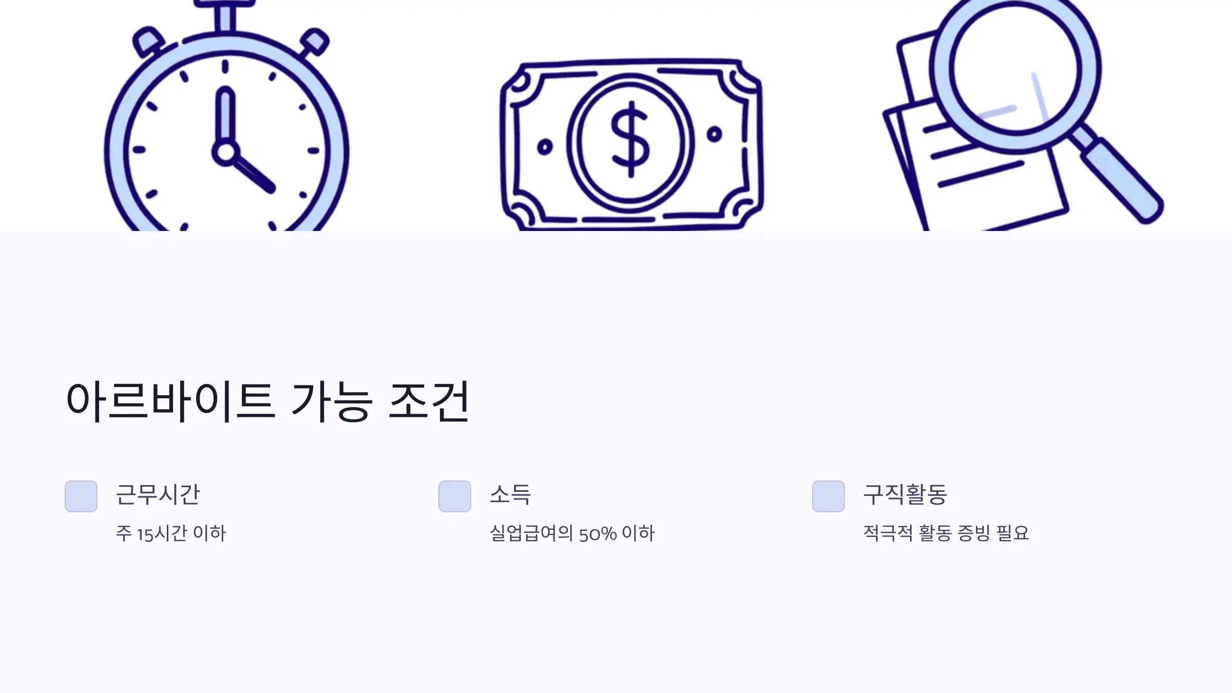 아르바이트 가능 조건