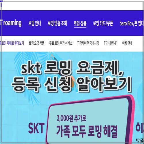 skt 로밍 요금제, 등록 신청 알아보기
