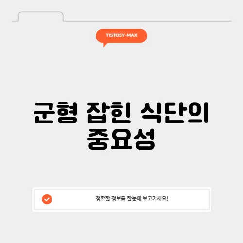 군형 잡힌 식단의 중요성