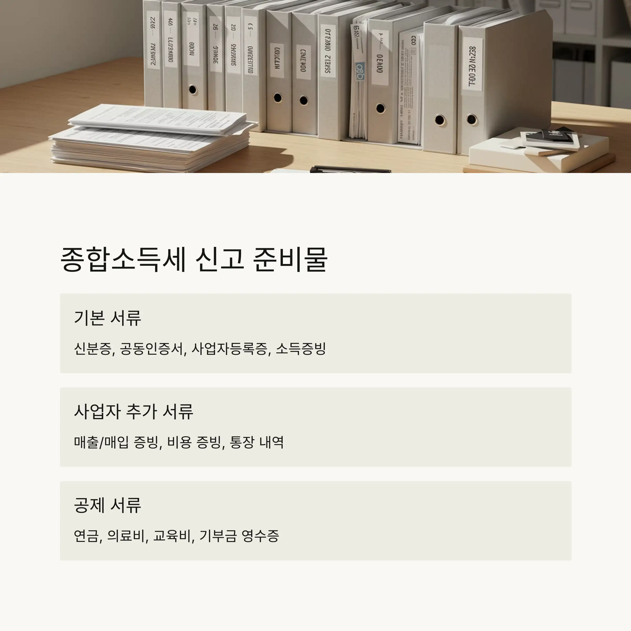 📋 종합소득세 신고 준비물