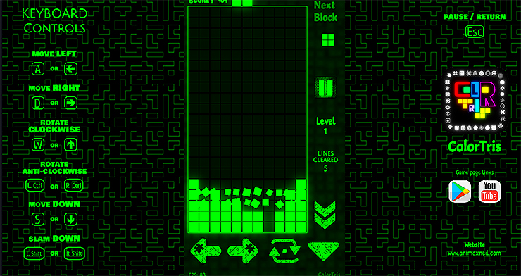 테트리스-게임-시작-및-플레이-장면