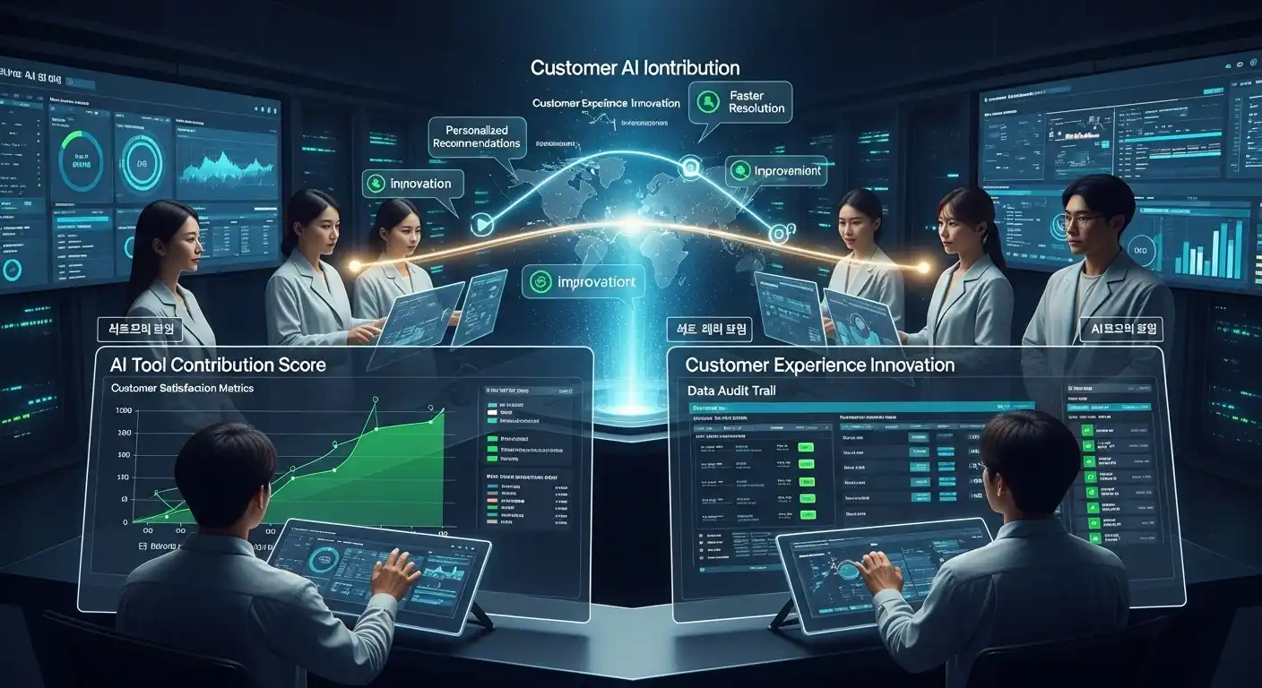 <img src="ai_tool_validation_links_data_to_customer_experience.webp" alt="AI 도구의 기여도를 데이터로 검증하고 고객 경험 혁신과 연결하는 과정을 표현한 이미지 입니다">