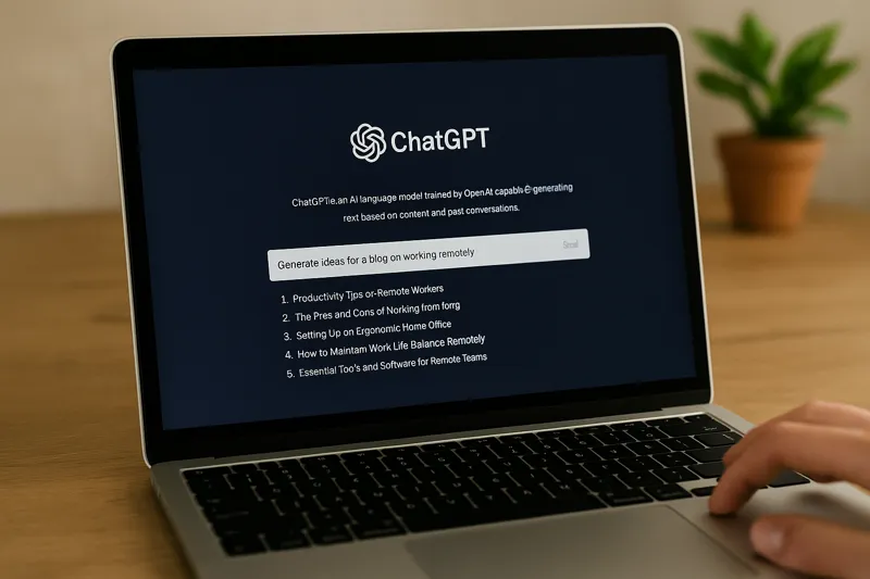 ChatGPT를 활용해 블로그 글을 작성하는 모습